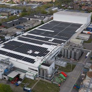 An exterior view of the large Cargill edible oils bottling plant in Izegem, Belgium, following a twenty-one million euro modern infrastructure upgrade.