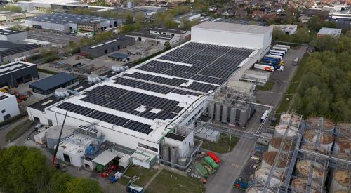 An exterior view of the large Cargill edible oils bottling plant in Izegem, Belgium, following a twenty-one million euro modern infrastructure upgrade.