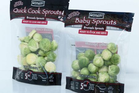 Microwaveable pouch for brussel sprouts