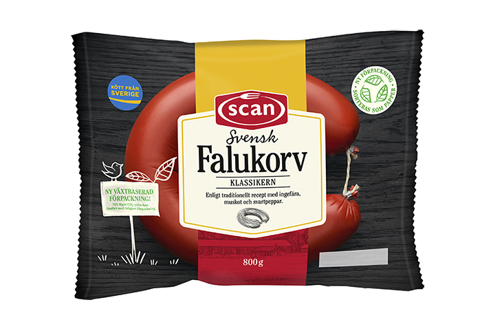 Sweden’s best-selling sausages wrapped in Mondi's renewable paper-based packaging