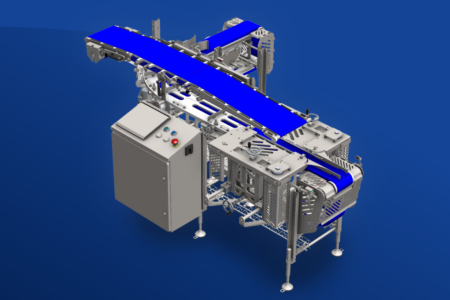 Sponsored text: The new Qupaq Flex Loader meets the need for higher flexibility in the meat-packing industry