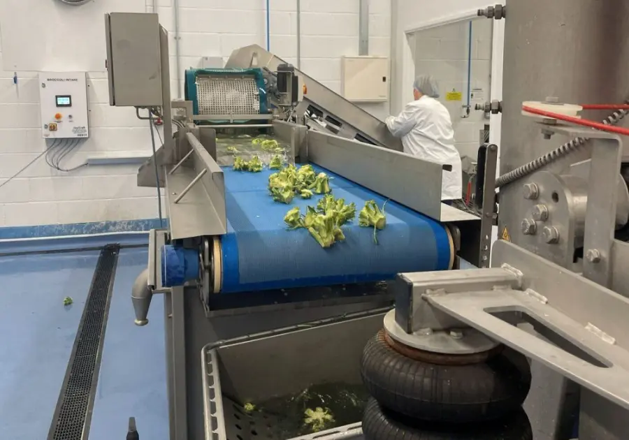 UPP’s automated harvest‑to‑ingredient facility at the UK Agri‑Tech Centre, showing stainless‑steel processing lines used to convert brassica biomass into clean‑label protein and fibre ingredients.
