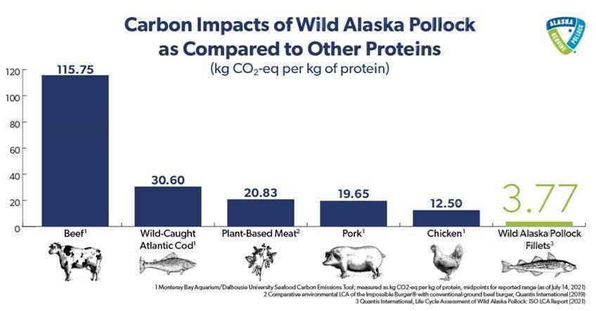 Wild Alaska Pollock among most climate-friendly proteins in the world