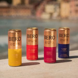 Cans of BERO’s new seasonal shandy range in four fruit‑forward flavours.