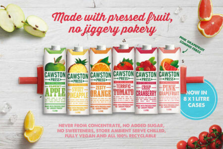 Cawston Press launches 1 litre Pressed Juices for the on-trade and foodservice