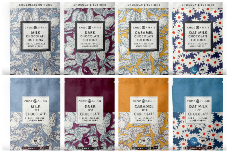 Ethical chocolate brand launches range of buttons and hot chocolate flakes