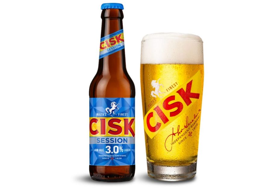 Cisk Session 3.0% low‑alcohol lager bottle and can showcasing the brand’s new sessionable launch