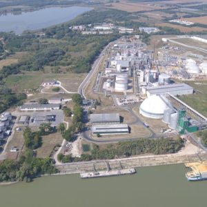 Aerial view of the expanding ClonBio Foods ingredient production campus in Dunaföldvár, Hungary, scheduled to open in 2027