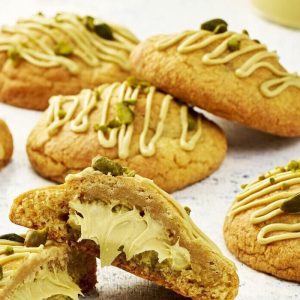 Dawn Foods Delicream Pistachio, Crunchy Bueno and White Choc bakery fillings.
