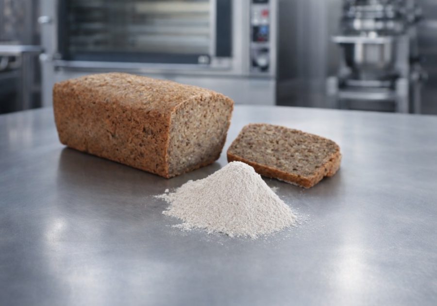 Gluten‑free bread loaf showing improved structure from fermented binder.