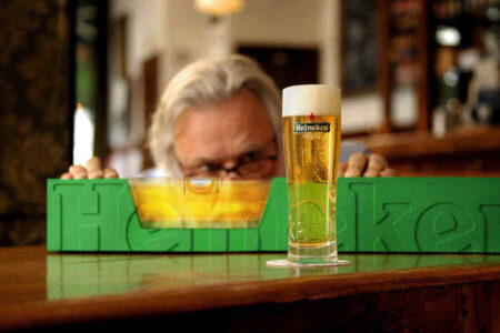 Heineken's specially designed "Beer Level," guarantees perfectly aligned beers