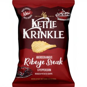 KETTLE meat flavour crisps Aberdeen Angus Ribeye pack