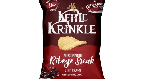 KETTLE meat flavour crisps Aberdeen Angus Ribeye pack