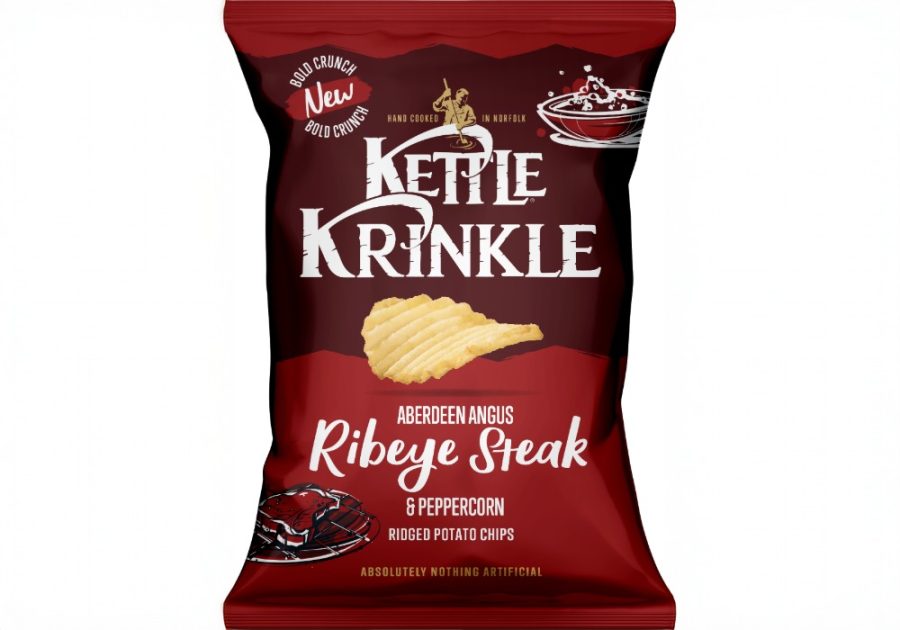 KETTLE meat flavour crisps Aberdeen Angus Ribeye pack