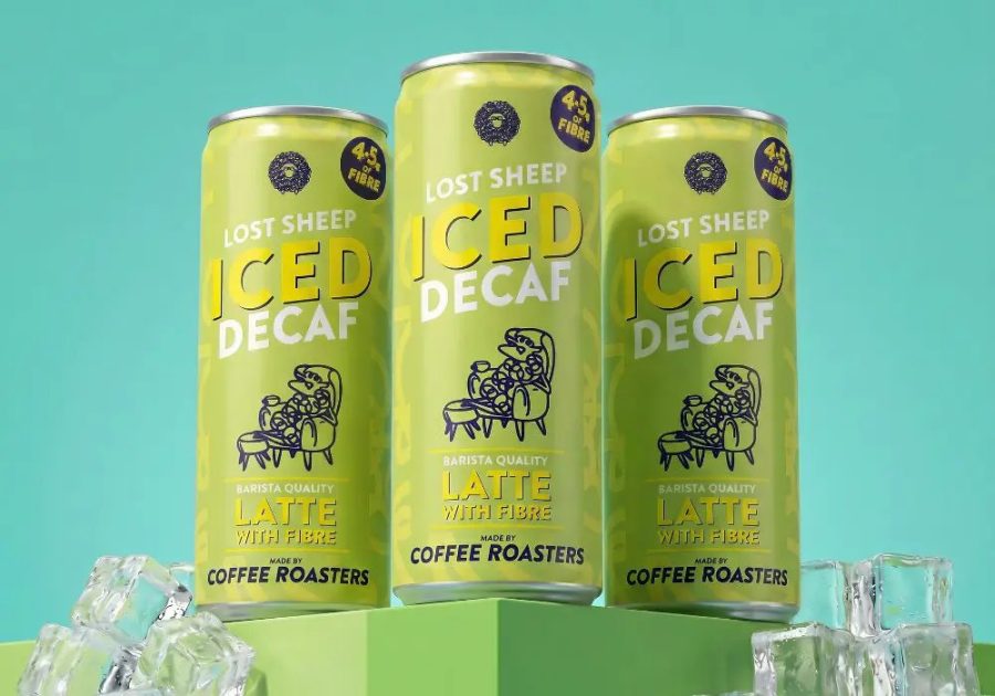 Three cans of Lost Sheep Iced Decaf Latte with Fibre