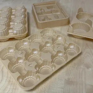 Macpac tray made from thermoformable wood‑polymer composite