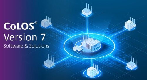 Markem‑Imaje CoLOS Version 7 software interface showing multi‑site coding management and secure industrial operations
