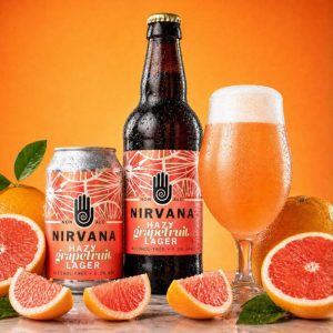 Hazy Grapefruit Lager from Nirvana Brewery showcasing fruit‑forward alcohol‑free beer