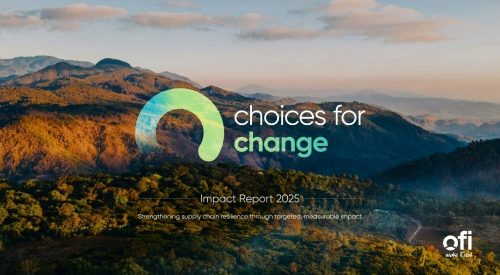 ofi Choices for Change impact report showing sustainability progress across global cocoa, coffee, dairy, nuts and spices supply chains