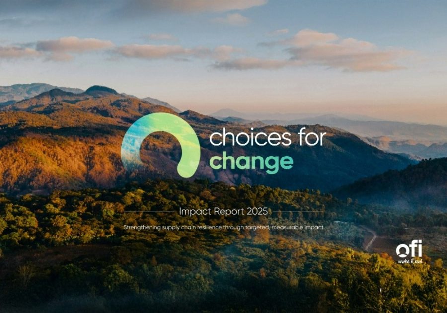 ofi Choices for Change impact report showing sustainability progress across global cocoa, coffee, dairy, nuts and spices supply chains