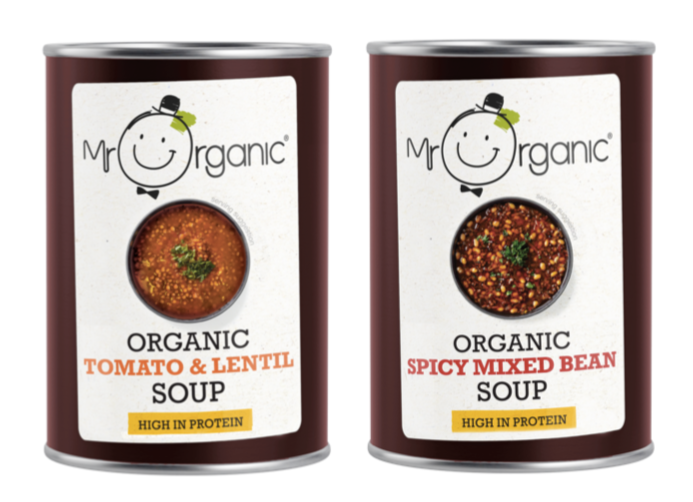 Mr Organic adds two protein packed soups to range
