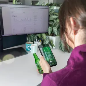 GS1‑compliant QR code printed at production‑line speed on flexible packaging using Polytag and DataLase technology