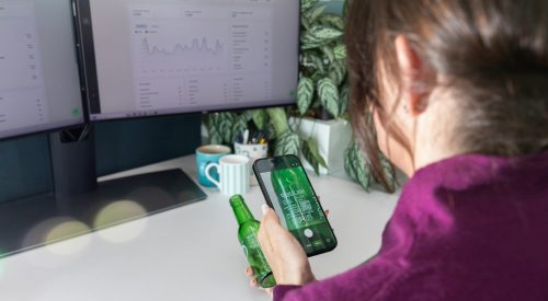 GS1‑compliant QR code printed at production‑line speed on flexible packaging using Polytag and DataLase technology