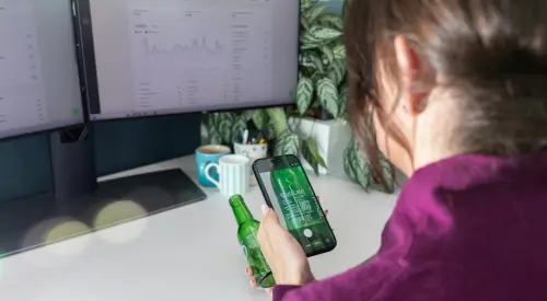 GS1‑compliant QR code printed at production‑line speed on flexible packaging using Polytag and DataLase technology