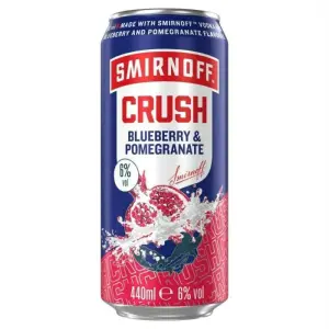 A 440ml can of the new Smirnoff Crush Blueberry & Pomegranate mixed drink