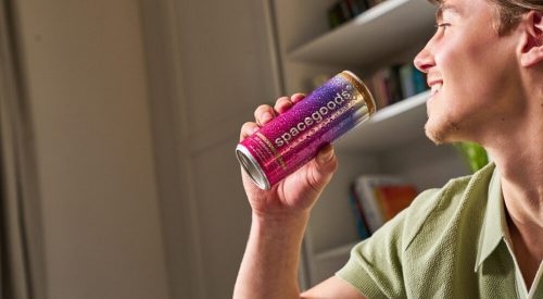 Spacegoods Oat Mushroom Latte ready‑to‑drink can featuring functional coffee ingredients.