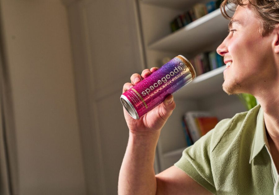 Spacegoods Oat Mushroom Latte ready‑to‑drink can featuring functional coffee ingredients.
