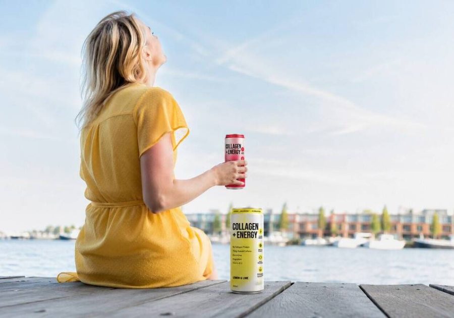 Can of Vybey Collagen + Energy functional drink in Mixed Berry flavour with collagen, caffeine and electrolytes.