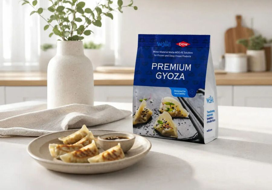 Recyclable matte MDO‑PE pouch developed by Walki and Dow for premium food packaging