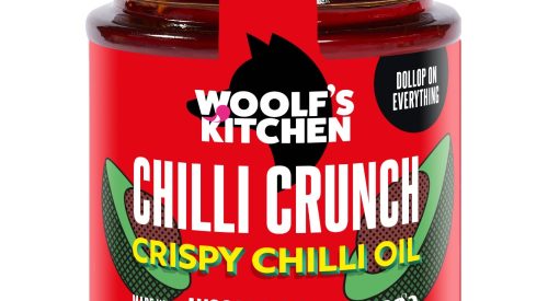 A jar of Woolf's Kitchen Chilli Crunch with Avocado Oil